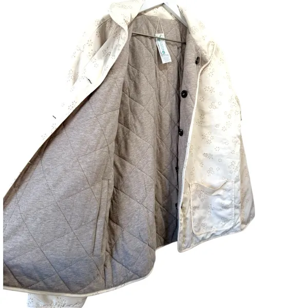 Carve Designs Reversible Quilted Jacket Gray Cream Floral Size S Lightweight - Image 8
