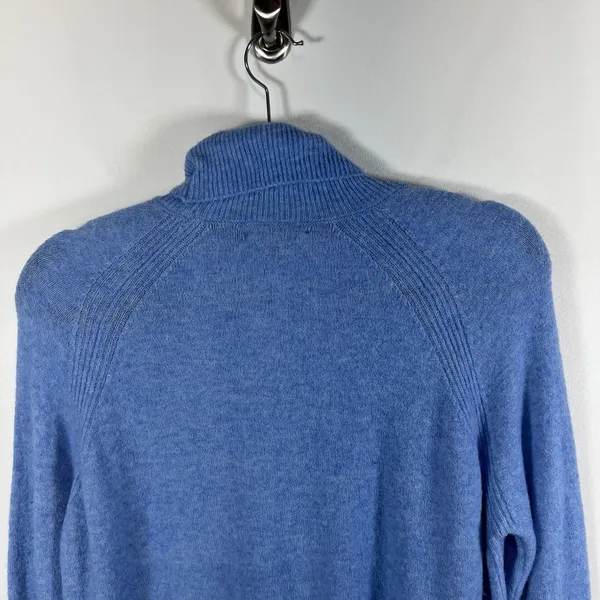 J. CREW Blue Wool Alpaca Blend‎ Turtleneck Long Sleeve Sweater Size Small - Image 9