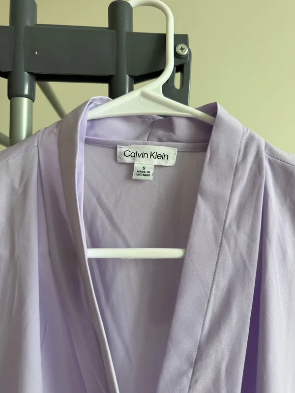 Calvin Klein Women’s Short Sleeve Blouse Purple - Image 2
