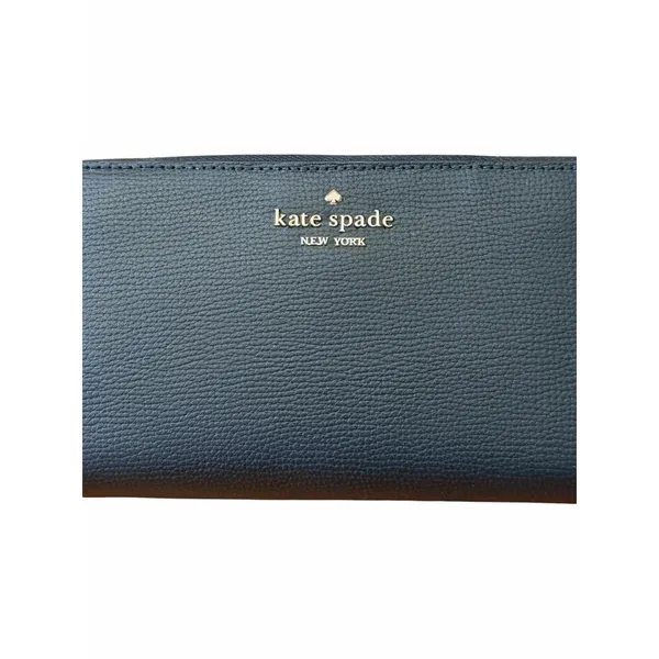 Kate Spade Leila Large Continental Wallet Black Pebbled Leather Zip Around - Image 2
