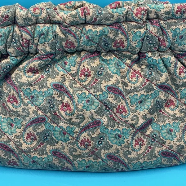 Vintage Quilted Clutch 8.3” length Green - Image 2