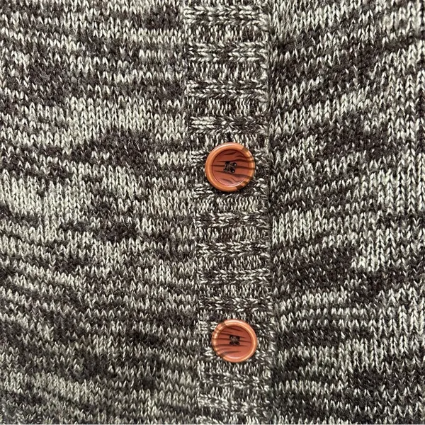 Carol Rose Cardigan Knit Sweater Size Large Brown Cream Button‎ Down - Image 5