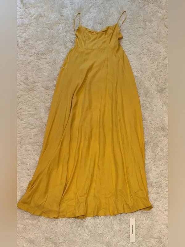NEW Reformation Thistle Dress buttercup butter yellow size 4 - Image 4