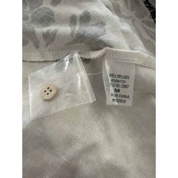 Miou Muse Beige/Black Floral Button-Front Collared Midi dress Size Medium - Image 8