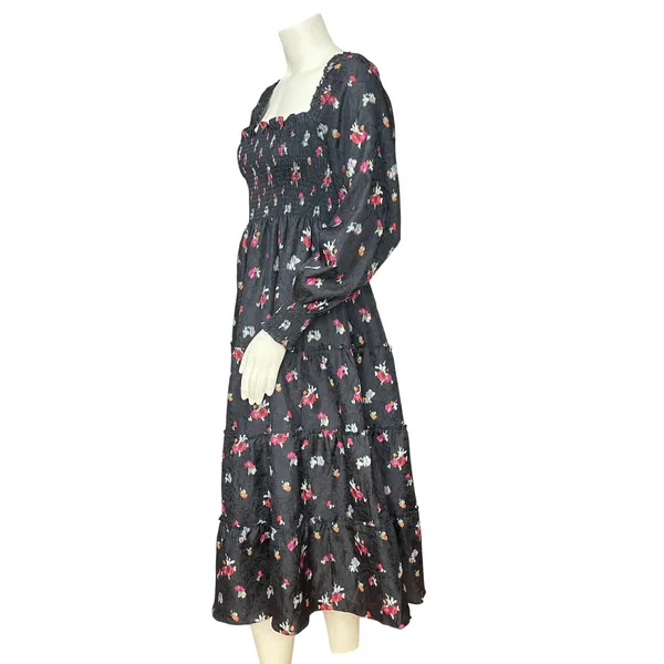 Hill House Home The Nap Dress Naomi Nap Dress Shirred Smocked Size Large Fall - Image 5
