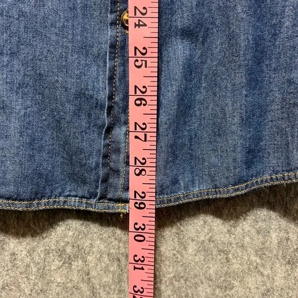 Bottlette Denim Shirt Roll Tab Long Sleeve Button Up Western‎ 1XL - Image 5