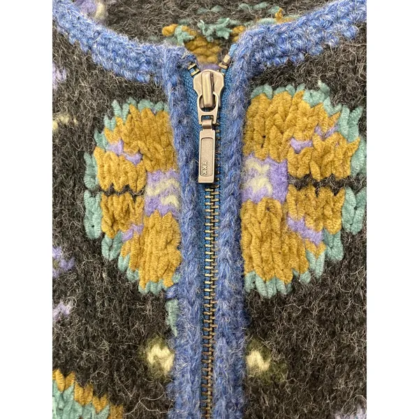 Vintage Nordic Design Hand Knit Wool Fair Isle Winter Cozy Cottage Sweater XL - Image 5