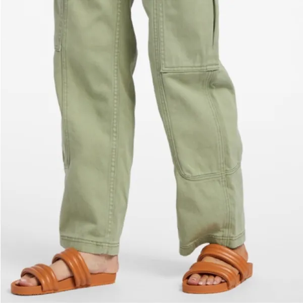 Billabong Wall To Wall Cargo Pants green denim straight leg loose fit baggy - Image 4