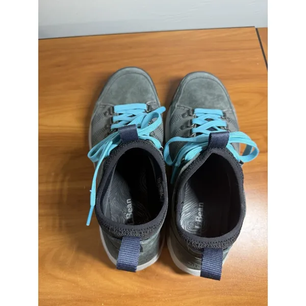 LL Bean Vista Hikers Mid Hiking Shoes Suede Water Repellent Grey Womens Size 8.5 - Image 6