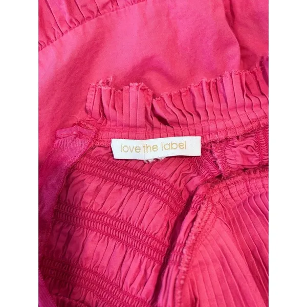 Love The Label Dress Pink Poppy Mini Smocked Flutter A Line Barbiecore Small - Image 3