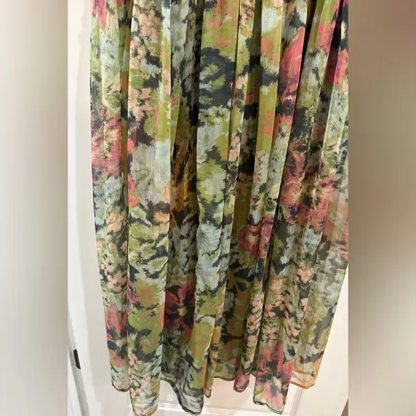 Free People NWT Evereve Dress Green Floral Medium Flowy‎ Beach Vacation - Image 6