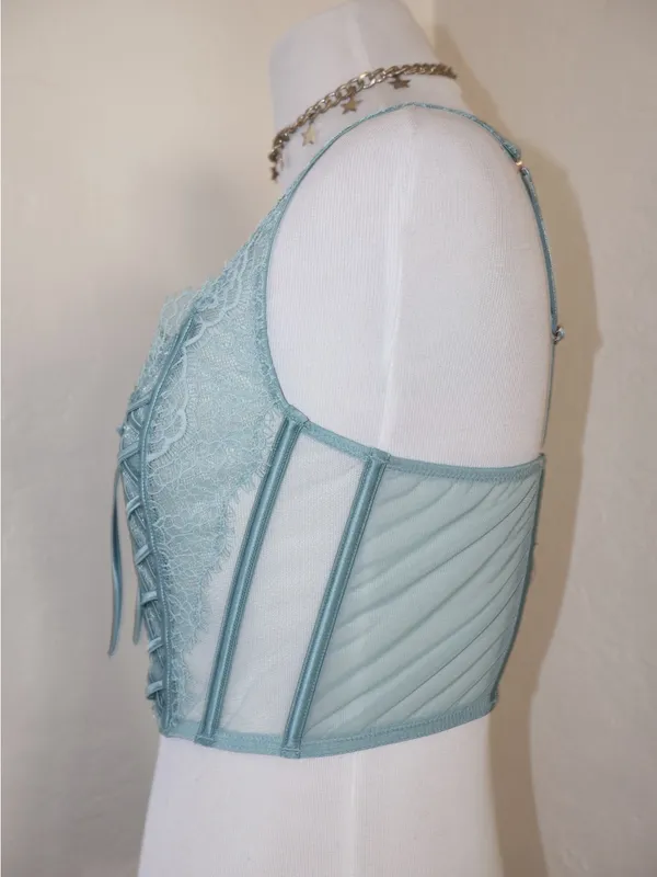 Victoria's Secret NWT Dream Angels Unlined Lace-Up Corset Top M - Image 4