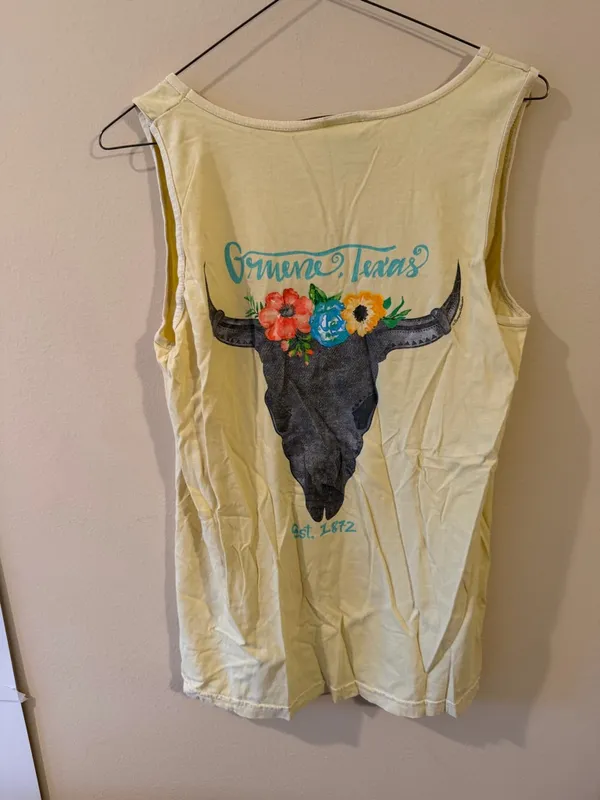 Comfort Colors Pale Yellow Tank Top with Teal Script - Image 2
