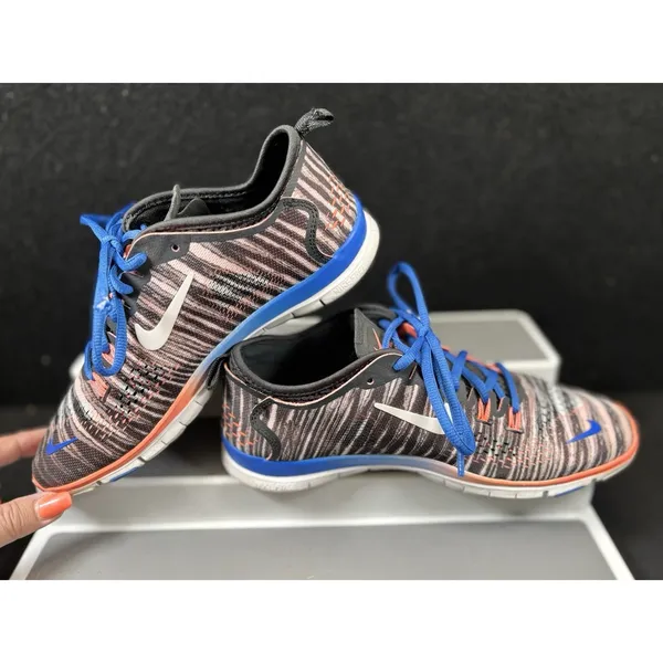 Nike Free‎ Run 5.0 Black/Blue Fabric Lace Up Running Shoe Women's - Image 2