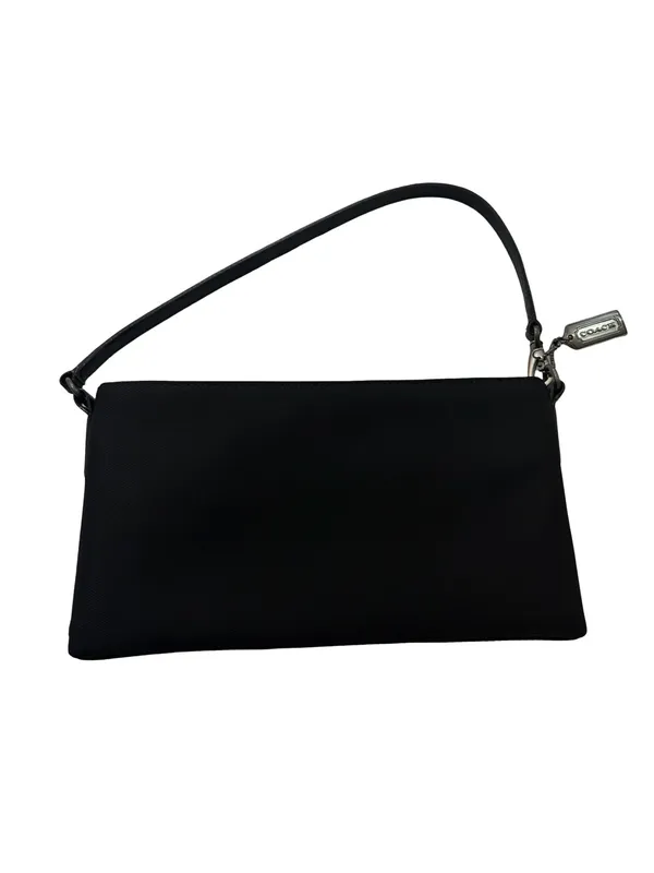 Coach Mercer Demi Black Canvas Leather Trim Demi Shoulder Bag Gunmetal Women's - Image 8