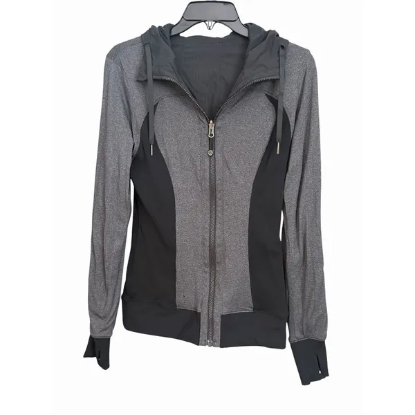 Lululemon Dance Studio Jacket III Reversible Women's 6 Black Heathered Gray R6-2 - Image 4