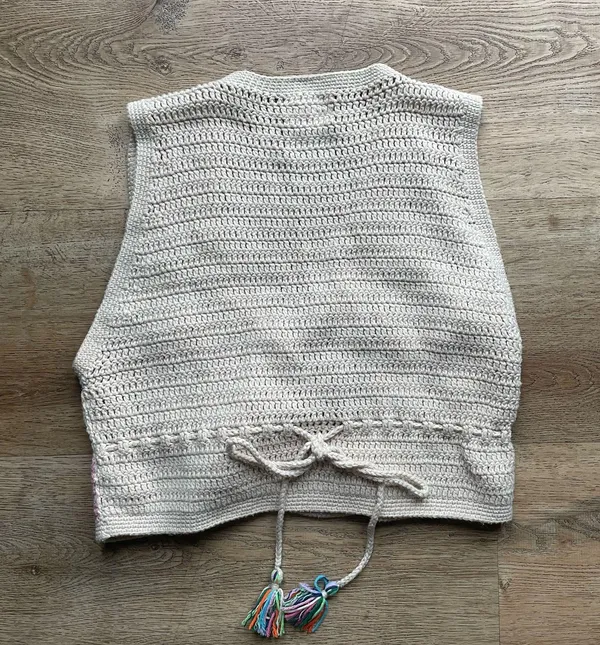 Society Mano Crochet Granny Square Vest S Festival Boho Rainbow Retro Fairycore - Image 4