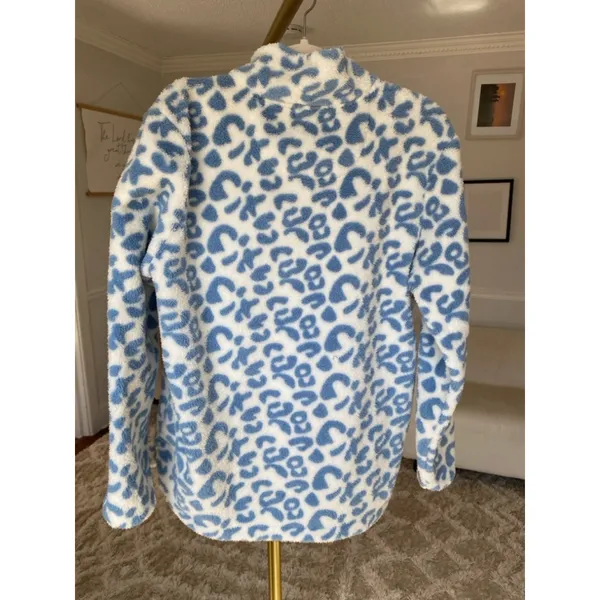 Heathmoor Leopard Print Pullover Coastal Fluffy Cozy Fuzzy Fleece Y2K Boho Cute‎ - Image 3