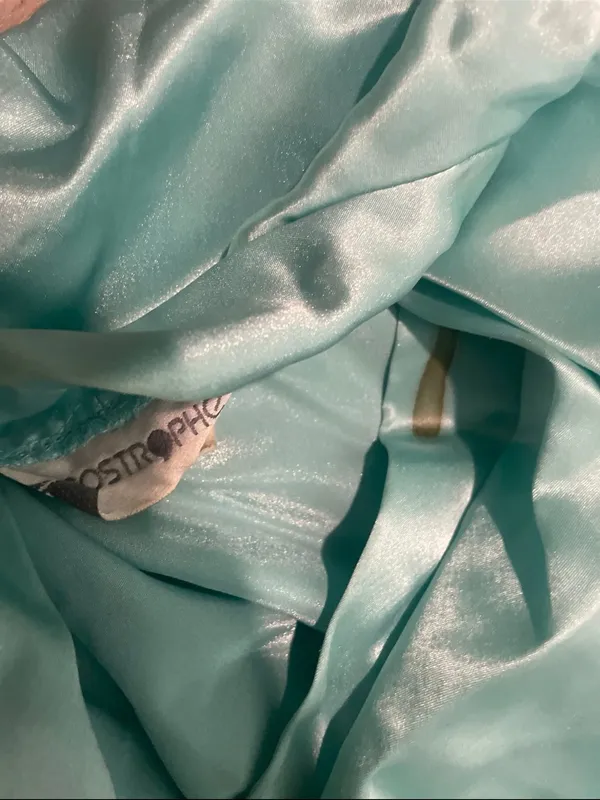 Silky Light Aqua Women's Satin Robe - Lightweight Lounge Wrap - Image 2