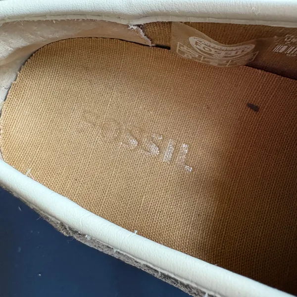Fossil Gold Metallic Shimmer Statement Sneakers Lace Up Comfort Shoes Size 7 - Image 10