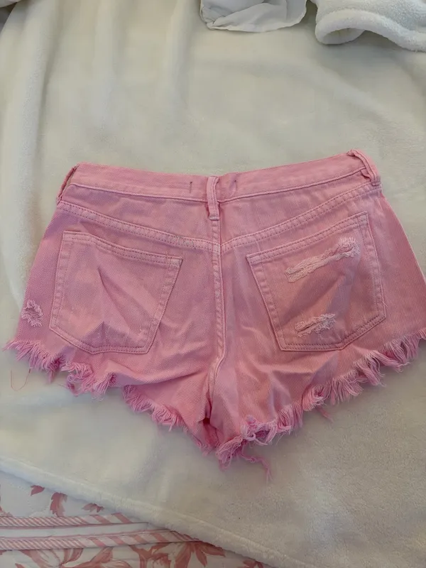 Free People We the Free Pink Denim Shorts - Image 2