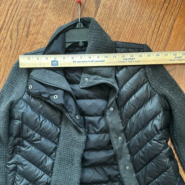 Athleta‎ Womens Wool Knit Sweater Sleeve Goose Down Filled Puffer Jacket - Image 7
