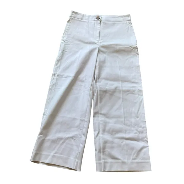 Ann Taylor Wide Leg Crop Jeans Women's 6P Petite White High Rise NWT - Image 3