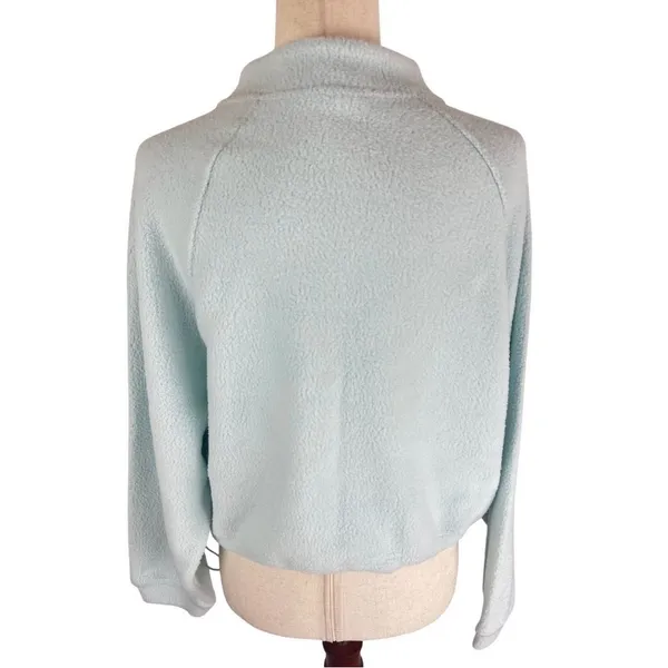 BP soft blue half zip pullover cropped warm and cozy adjustable hem fleece NWT S - Image 5