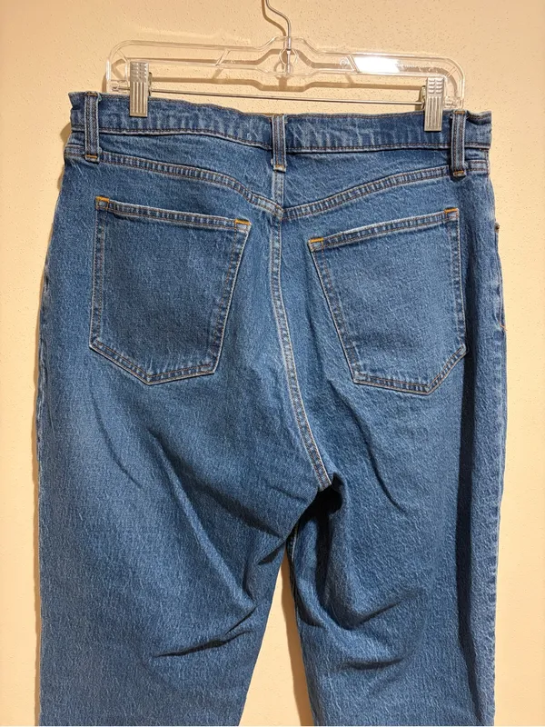 Abercrombie & Fitch Curve Love 90s Straight Ultra High Rise Jeans 32/14S SHORT - Image 10
