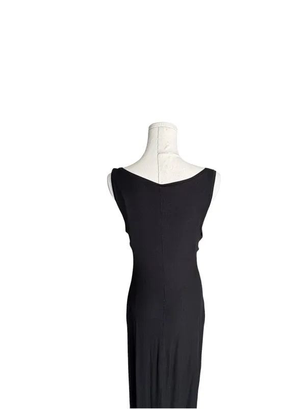 SKIMS - Soft Lounge Lace Scoop Neck Long Dress Onyx Black Sz L - Image 7