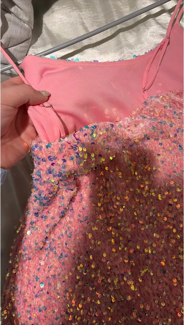 Pink Sequin Lucy in the Sky Dress - Image 3