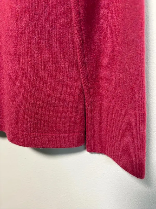 Nordstrom 100% Cashmere Mock Neck Sweater Red Burgundy - Image 8