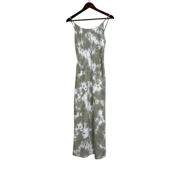 Thakoon Sleeveless Tie Dye Maxi Slip Dress Open Back Scoop Neck 0 Sage Green - Image 14