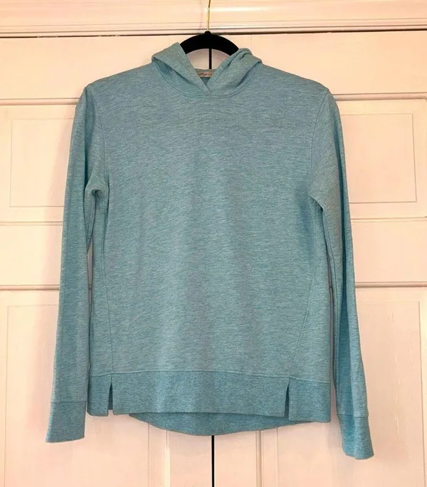 Peter Millar Women’s Lava Wash Hoodie Blue Spruce Space Dye Size XS Heather Hood - Image 5