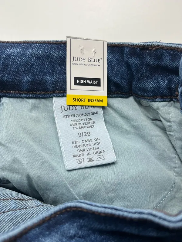 Judy Blue Boot Cut Dark Blue Denim Jean Womens Size 9 / 29 Short Inseam NEW - Image 4