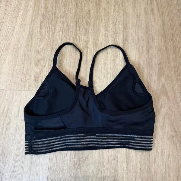 Size S- Nike black strappy sports bra. PRE OWNED - Image 2
