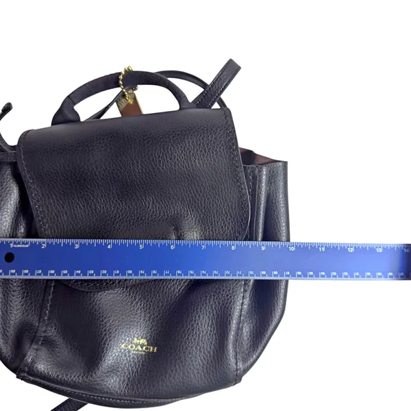 COACH Black Pebbled Leather Derby Backpack F1821 F59819 Daypack - Image 10