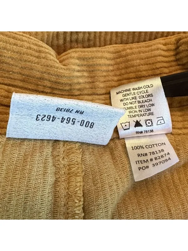 Vermont Country Store Mustard Corduroy Polo Dress S Cotton Cottagecore - Image 6