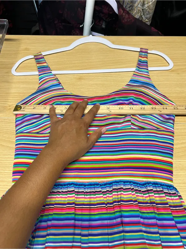 Amanda Uprichard Rainbow Striped Silk Mini Dress Size S - Image 11