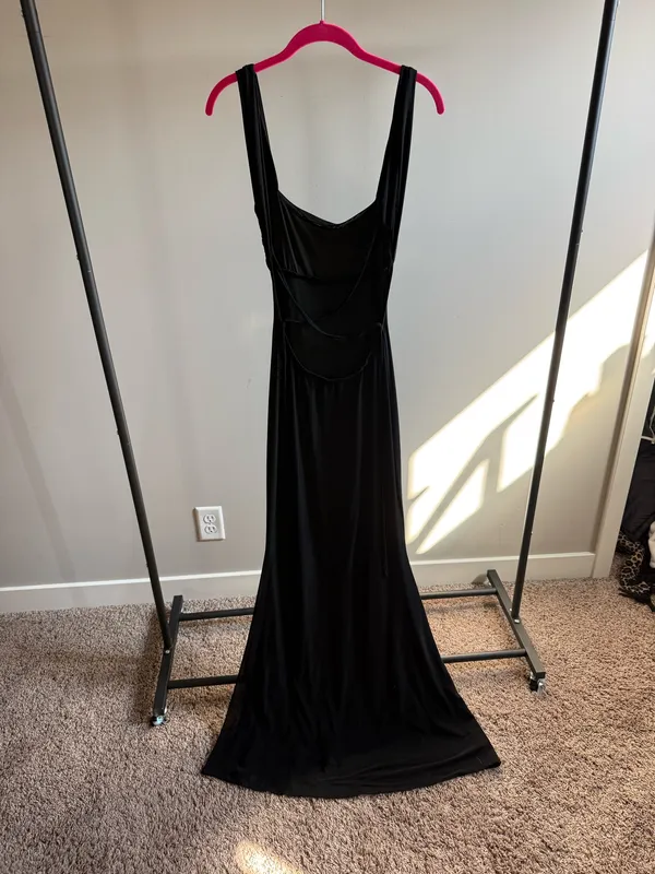 Beginning Boutique Beverley Black Mesh Maxi Dress - Image 2