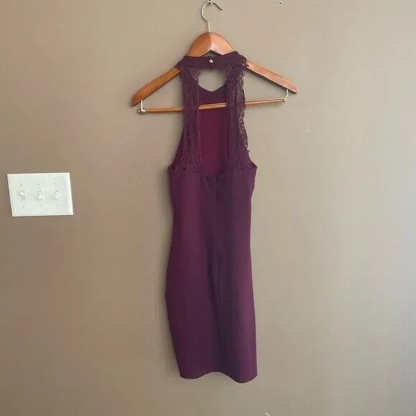 Lulus Endlessly Alluring Lace Bodycon Dress‎ in Wine Red Size Small - Image 5