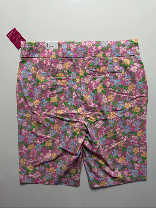 NWT Kim Rogers Millennium Tummy Control Bermuda Shorts, Pink Floral, Size 18W - Image 4
