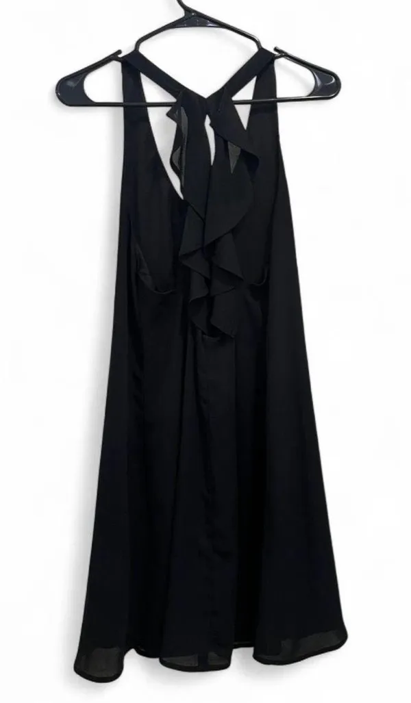 Boutique Black Flowy Dress Sleeveless - Image 2
