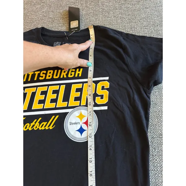 NFL Team Apparel Pittsburgh Steelers Black‎ Graphic T-Shirt Womens Medium NWT - Image 7