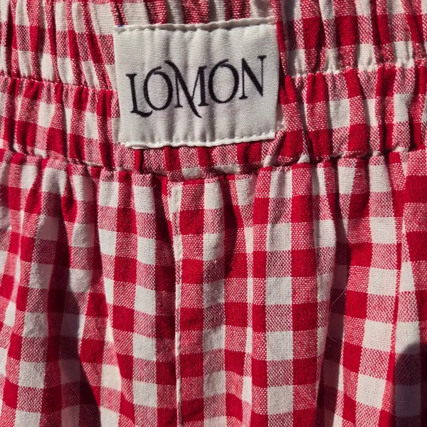 Lomon Red and White Gingham pajama Pants M - Image 2