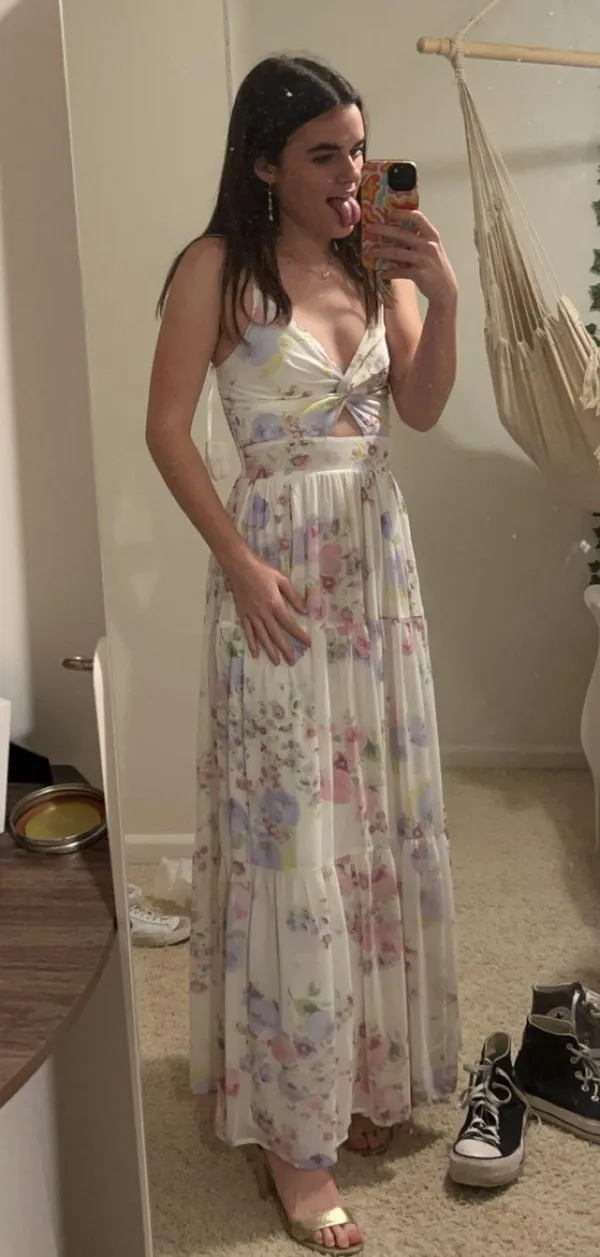 White Floral Dress - Image 4