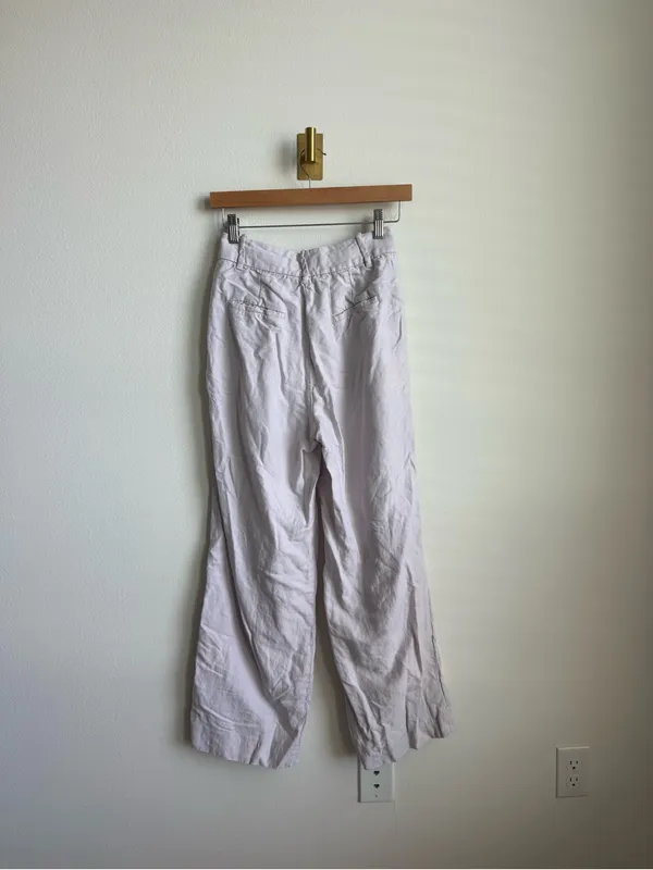 Aritzia Wilfred The Effortless Pant London Grey Linen Lyocell Wide Leg Size 4 - Image 10