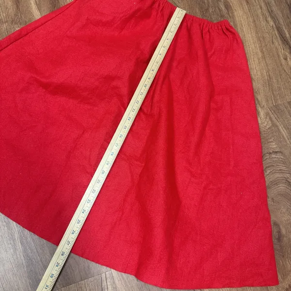 Poodle Skirt Red Felt Hand Made Elastic waist silver glitter dog w/ leash sz S/M - Image 5