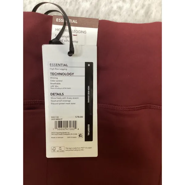 CALIA Essential High-Rise Leggings Deep Merlot WAX13A Women Medium NWT - Image 4