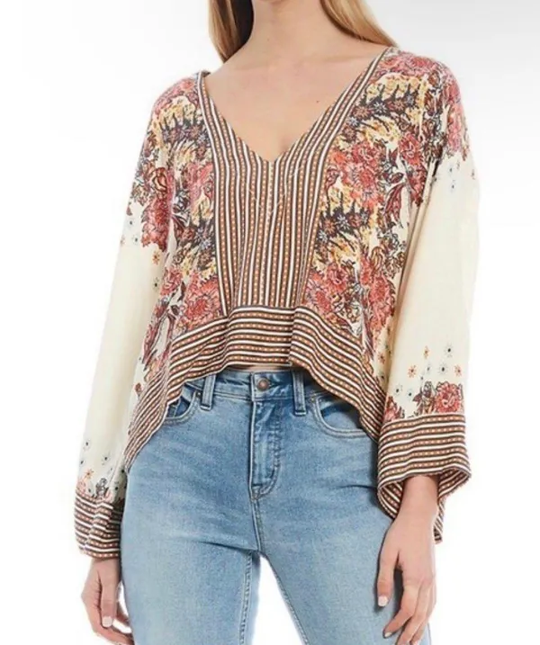 Free People Mix N Match Long Wide Sleeve Blouse - Image 2